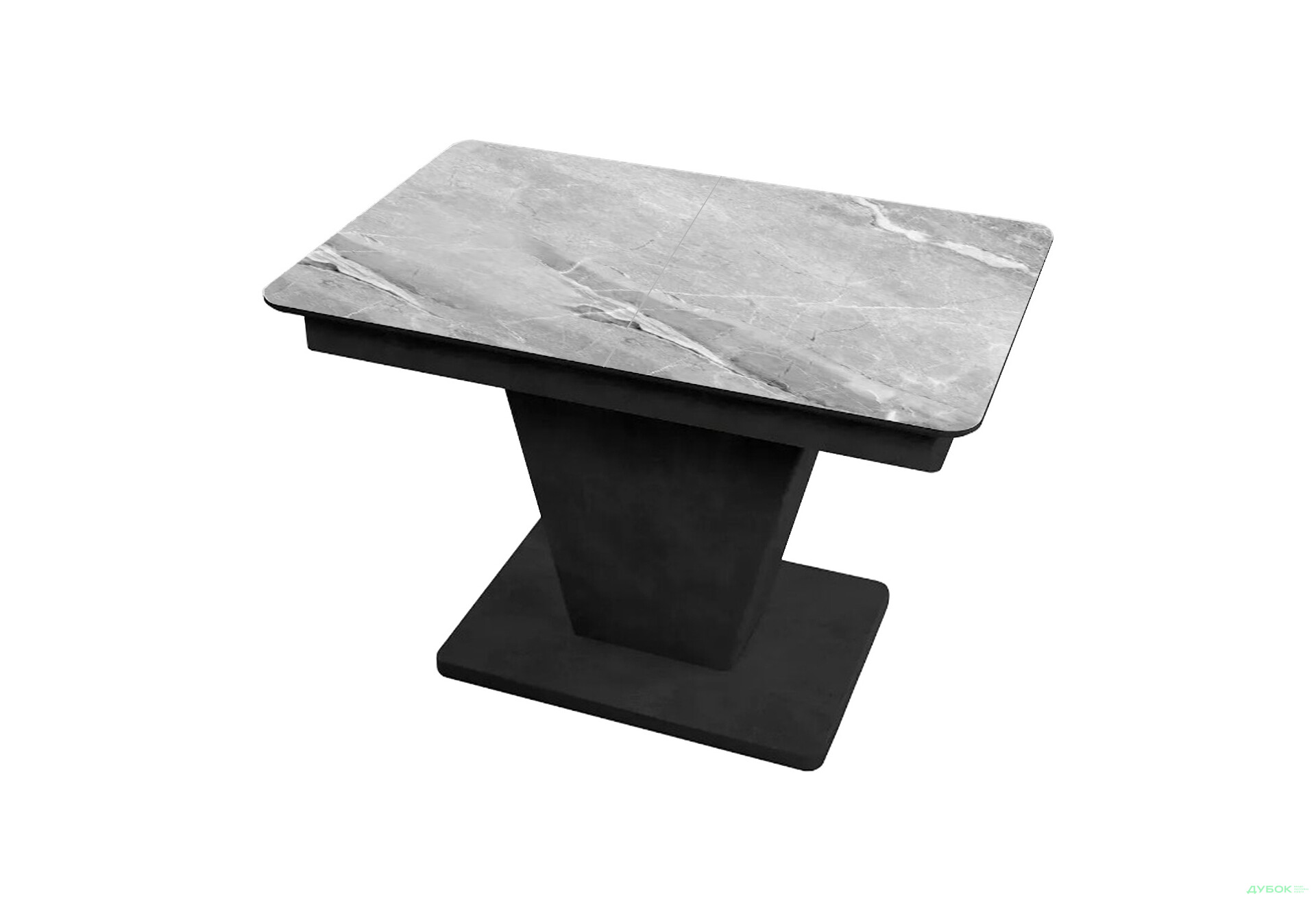 Зображення 1 - Стіл кухонний Jam Slide / Слайд розкладний 120 / 160 см, бетон чорний / скло діамант 78 М