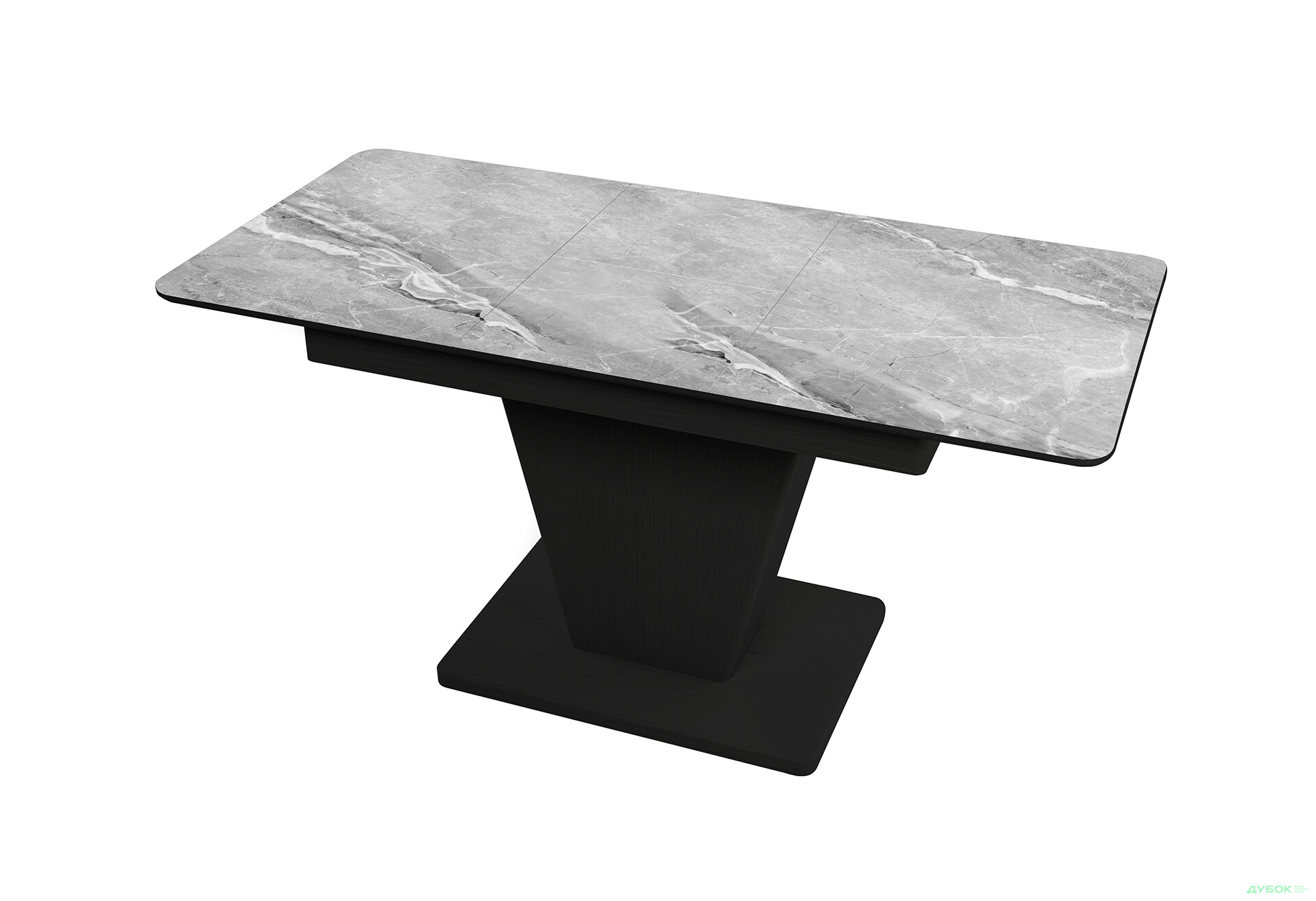 Зображення 2 - Стіл кухонний Jam Slide / Слайд розкладний 120 / 160 см, бетон чорний / скло діамант 78 М