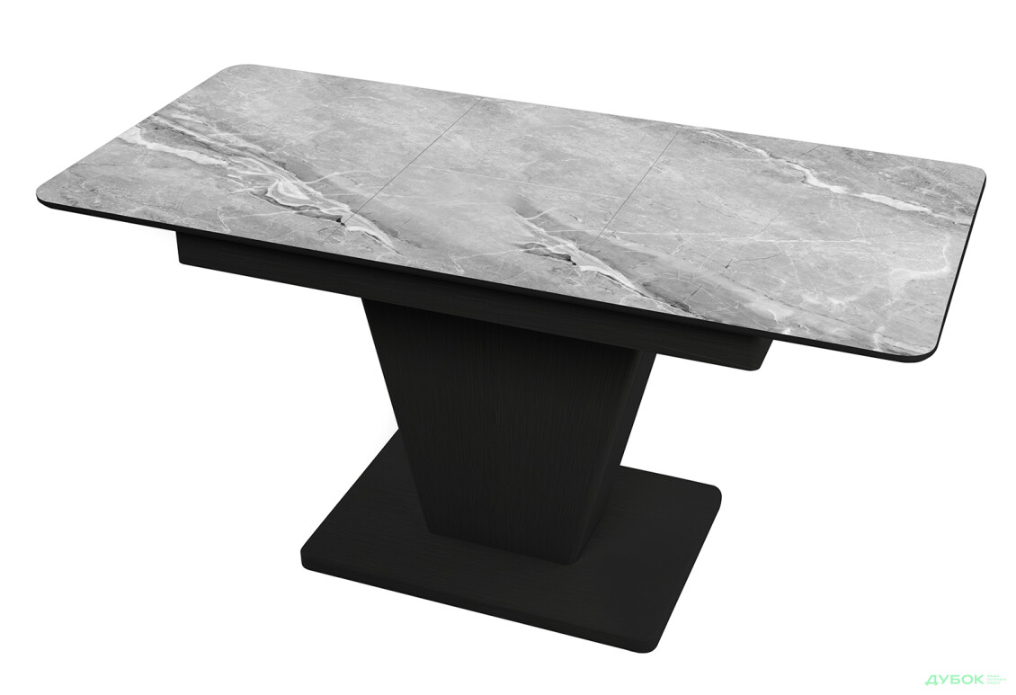 Зображення 2 - Стіл кухонний Jam Slide / Слайд розкладний 120 / 160 см, бетон чорний / скло діамант 78 М