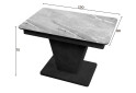 Зображення 2 - Стіл кухонний Jam Slide / Слайд розкладний 120 / 160 см, бетон чорний / скло діамант 78 М