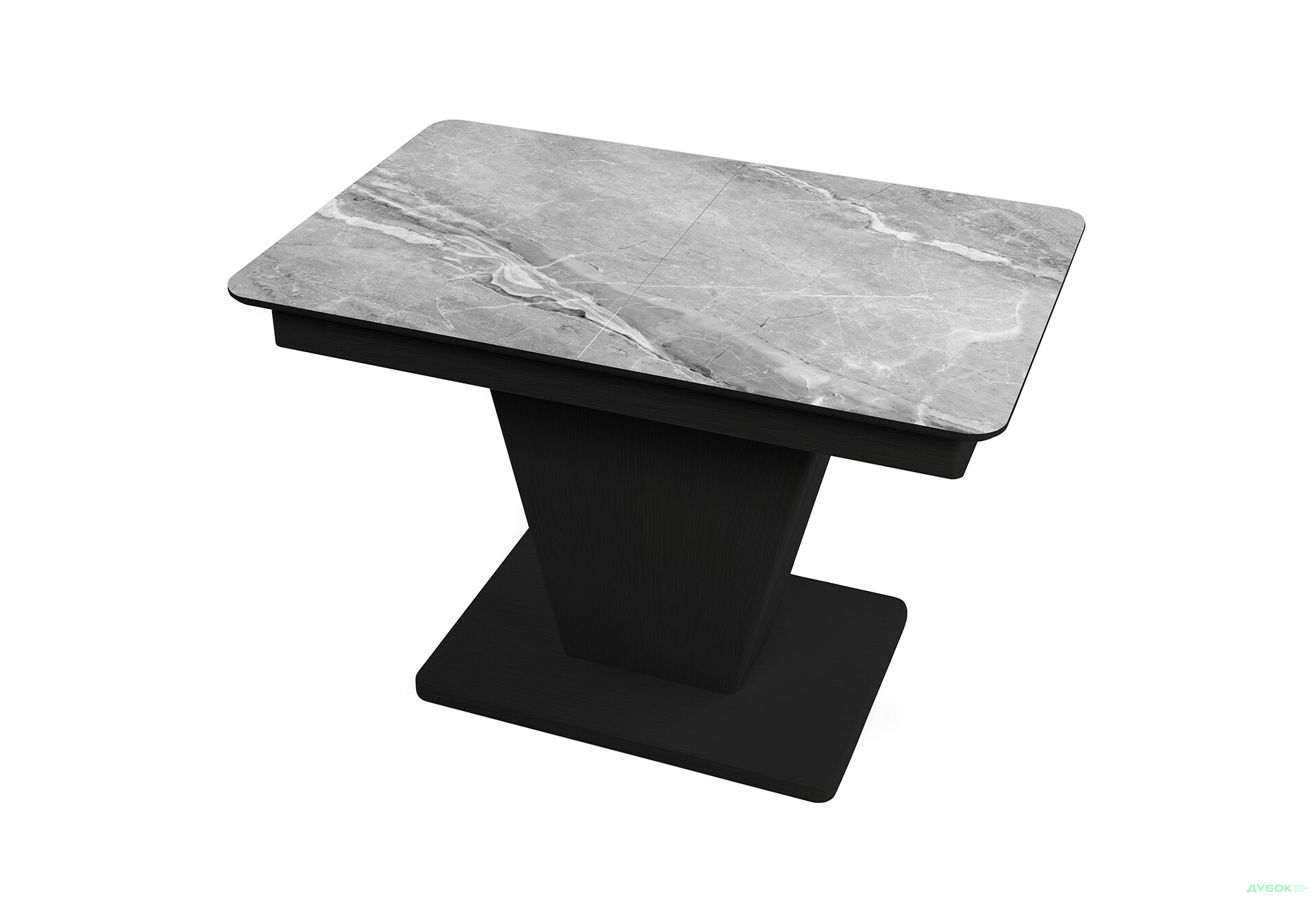 Зображення 1 - Стіл кухонний Jam Slide / Слайд розкладний 120 / 160 см, бетон чорний / скло діамант 78 М