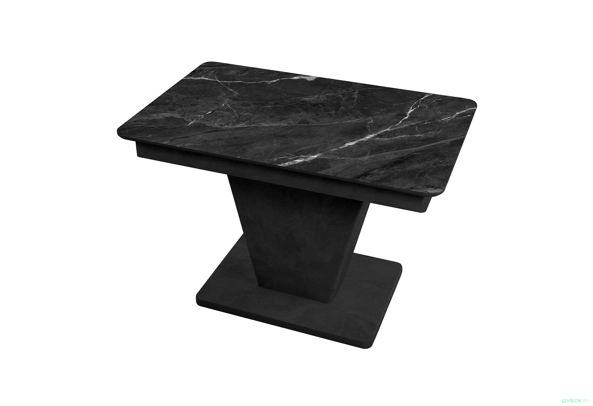 Зображення 1 - Стіл кухонний Jam Slide / Слайд розкладний 120 / 160 см, бетон чорний / скло діамант 87 М