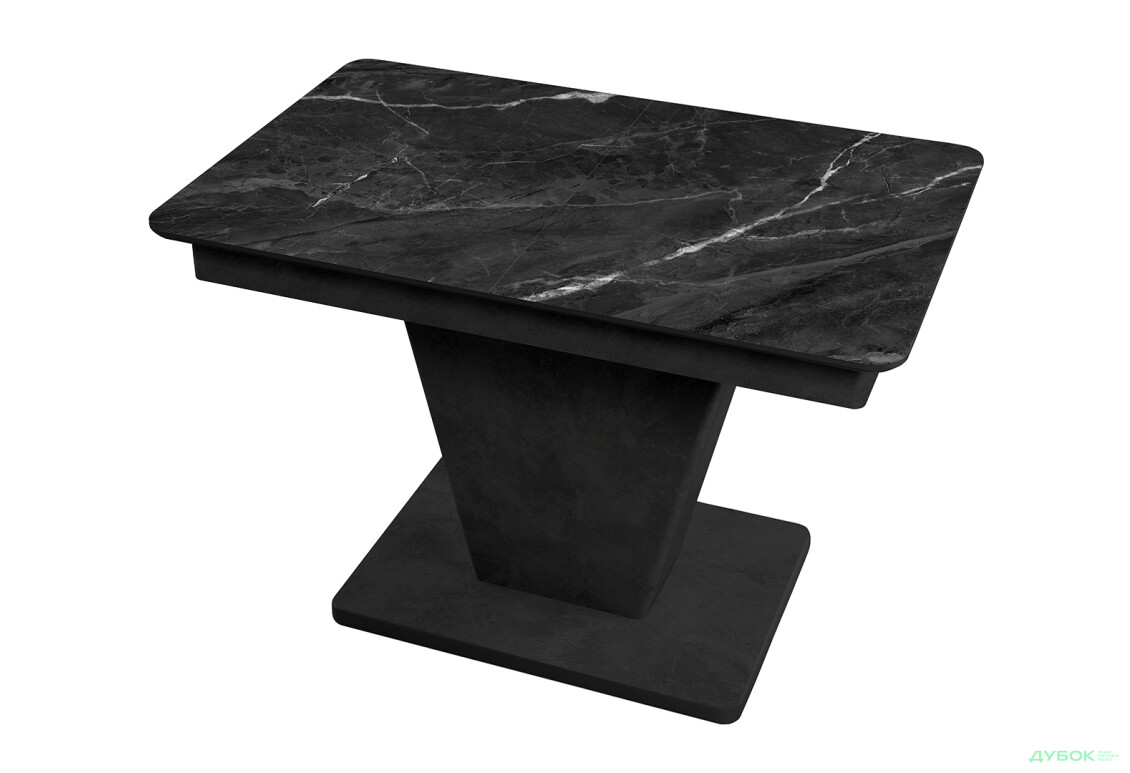Стіл кухонний Jam Slide / Слайд розкладний 120 / 160 см, бетон чорний / скло діамант 87 М