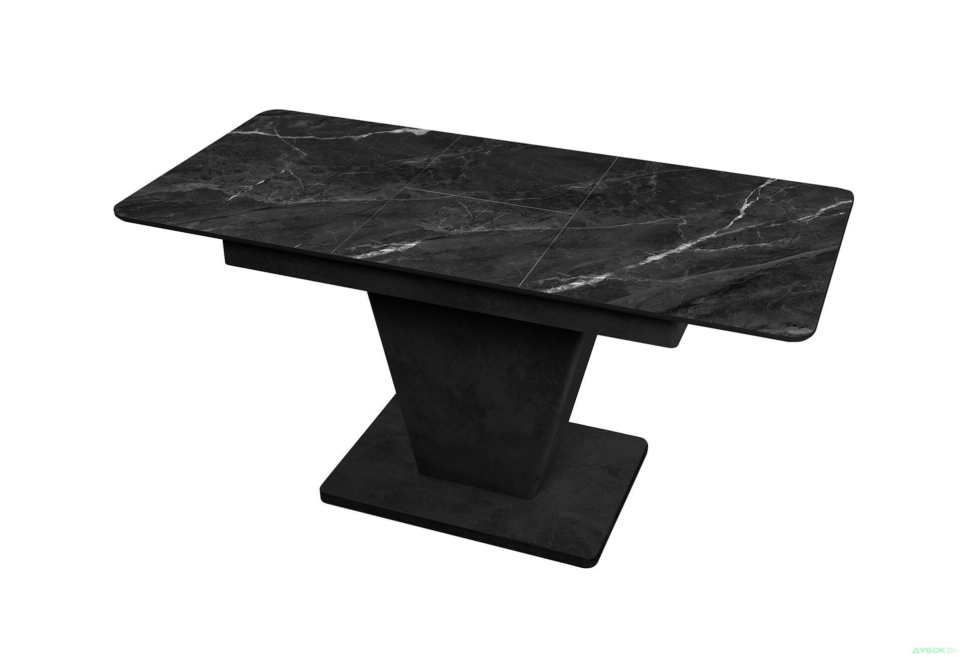 Зображення 2 - Стіл кухонний Jam Slide / Слайд розкладний 120 / 160 см, бетон чорний / скло діамант 87 М