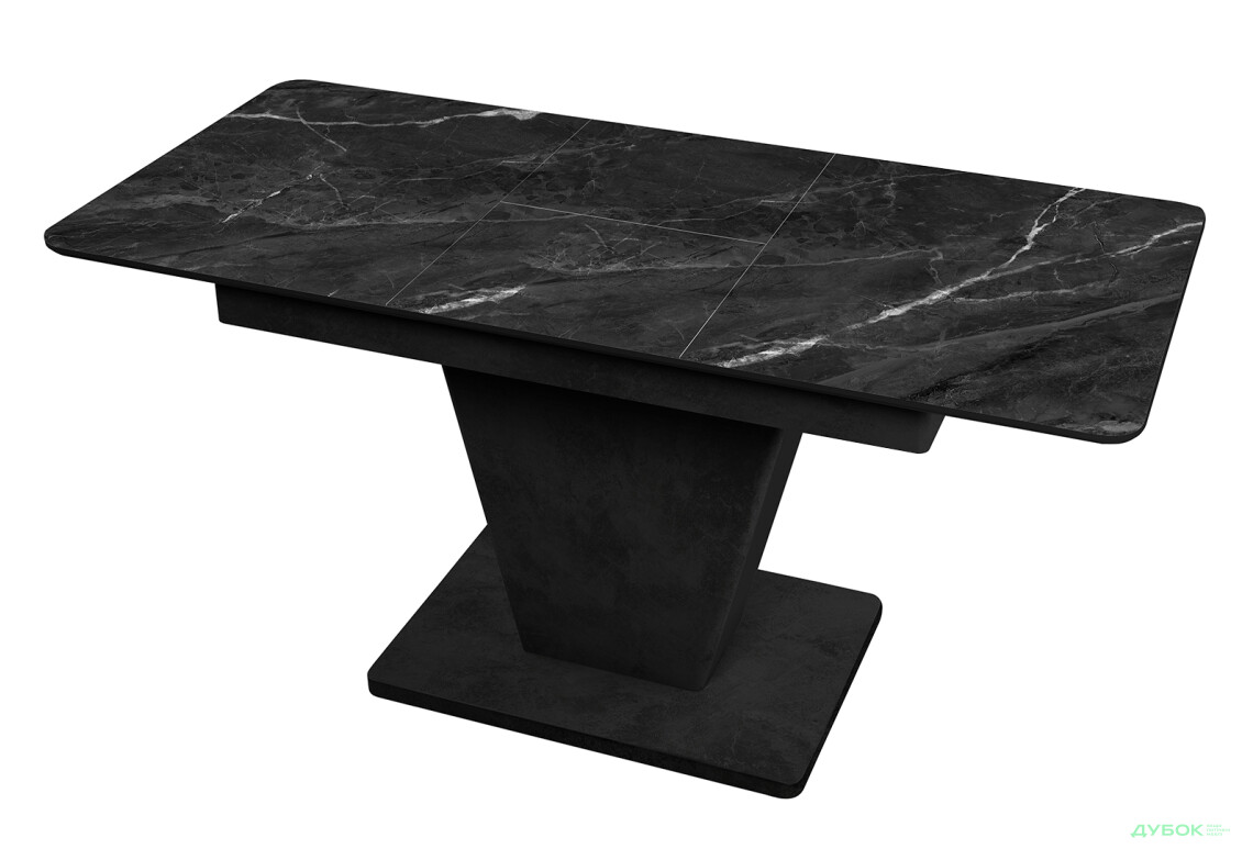 Зображення 2 - Стіл кухонний Jam Slide / Слайд розкладний 120 / 160 см, бетон чорний / скло діамант 87 М