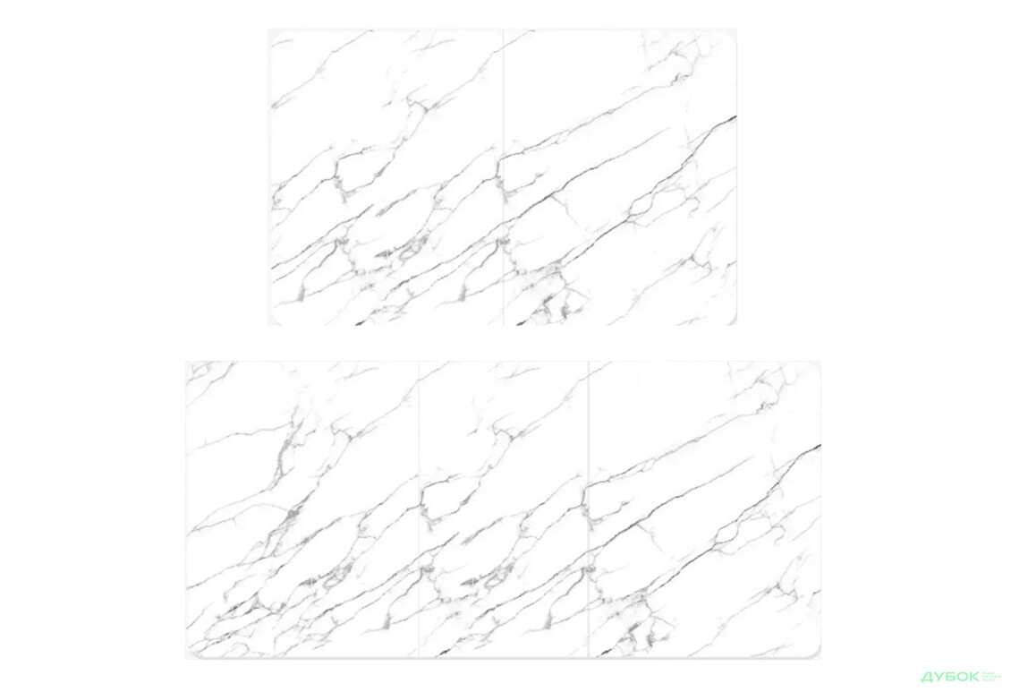 Зображення 4 - Стіл кухонний Jam Slide / Слайд розкладний 120 / 160 см, біле дерево / скло діамант 66 М