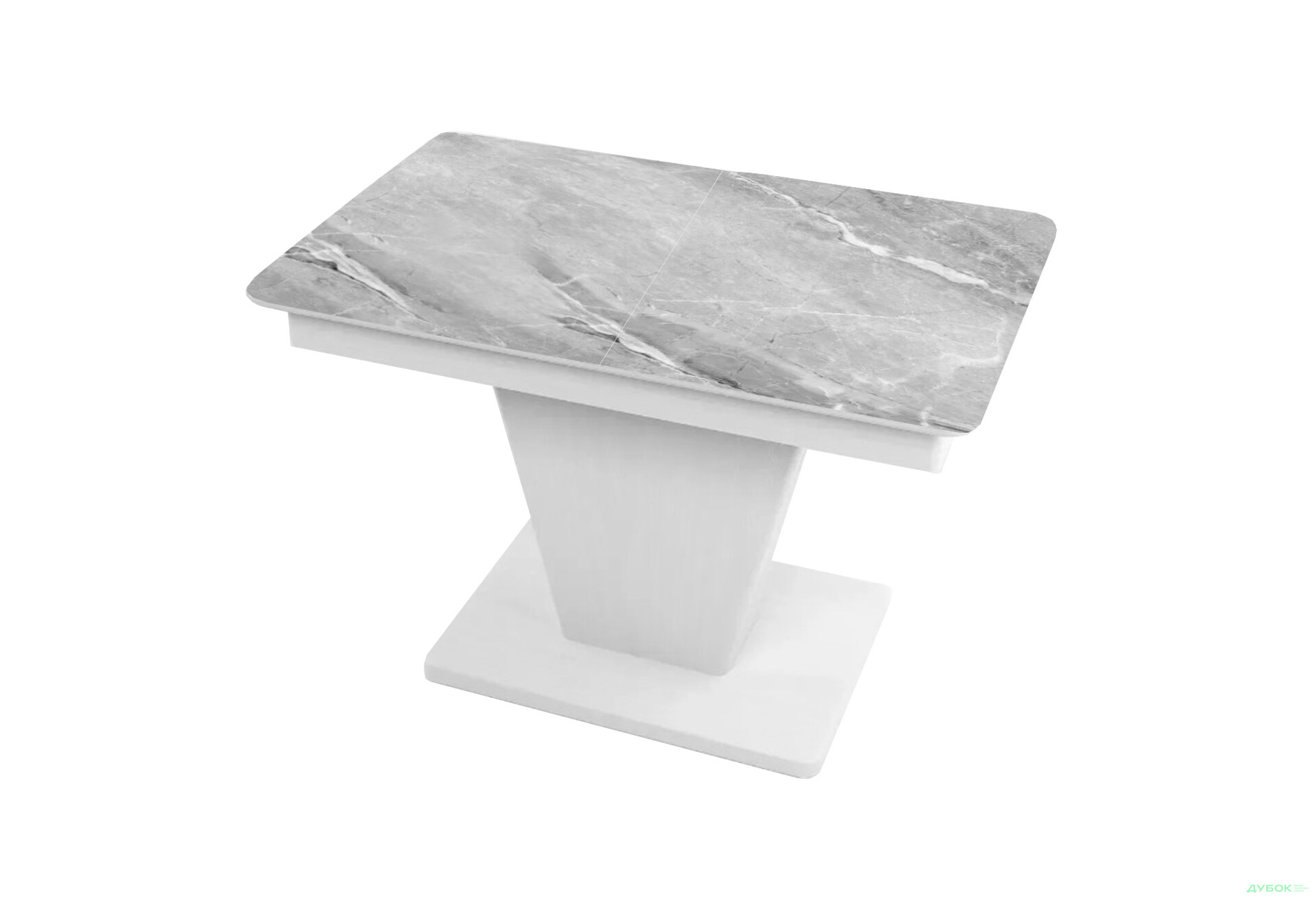 Зображення 1 - Стіл кухонний Jam Slide / Слайд розкладний 120 / 160 см, біле дерево / скло діамант 78 М