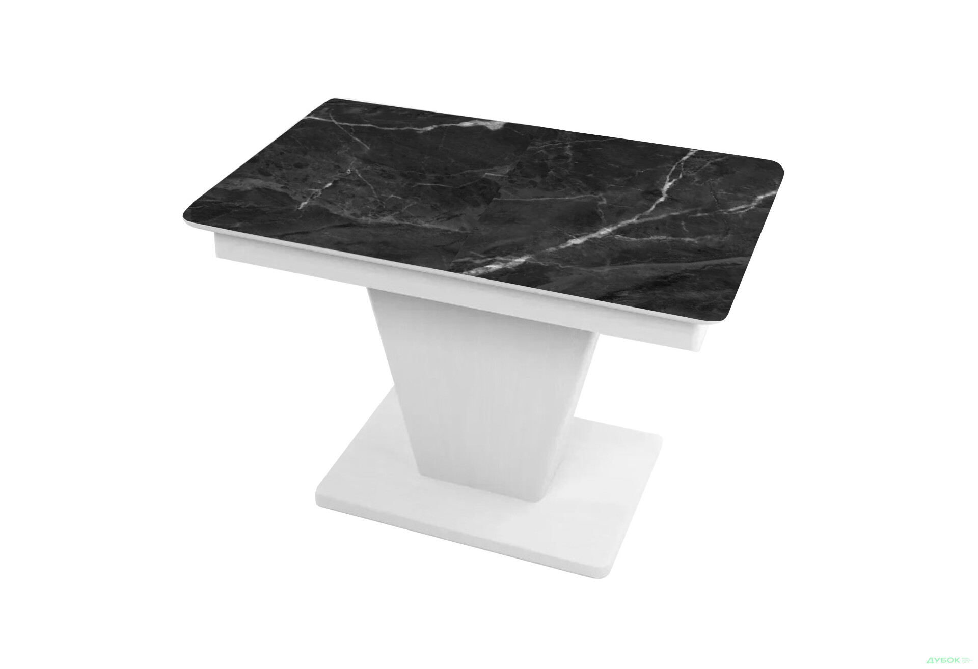 Зображення 1 - Стіл кухонний Jam Slide / Слайд розкладний 120 / 160 см, біле дерево / скло діамант 87 М