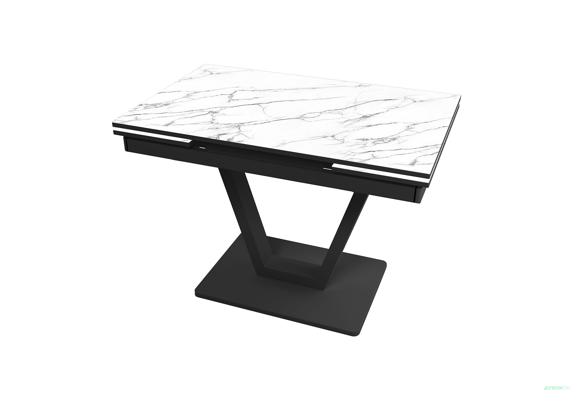 Зображення 1 - Стіл кухонний Jam Maxi V / Максі В розкладний 110 / 170 см, чорний / діамант 66 М