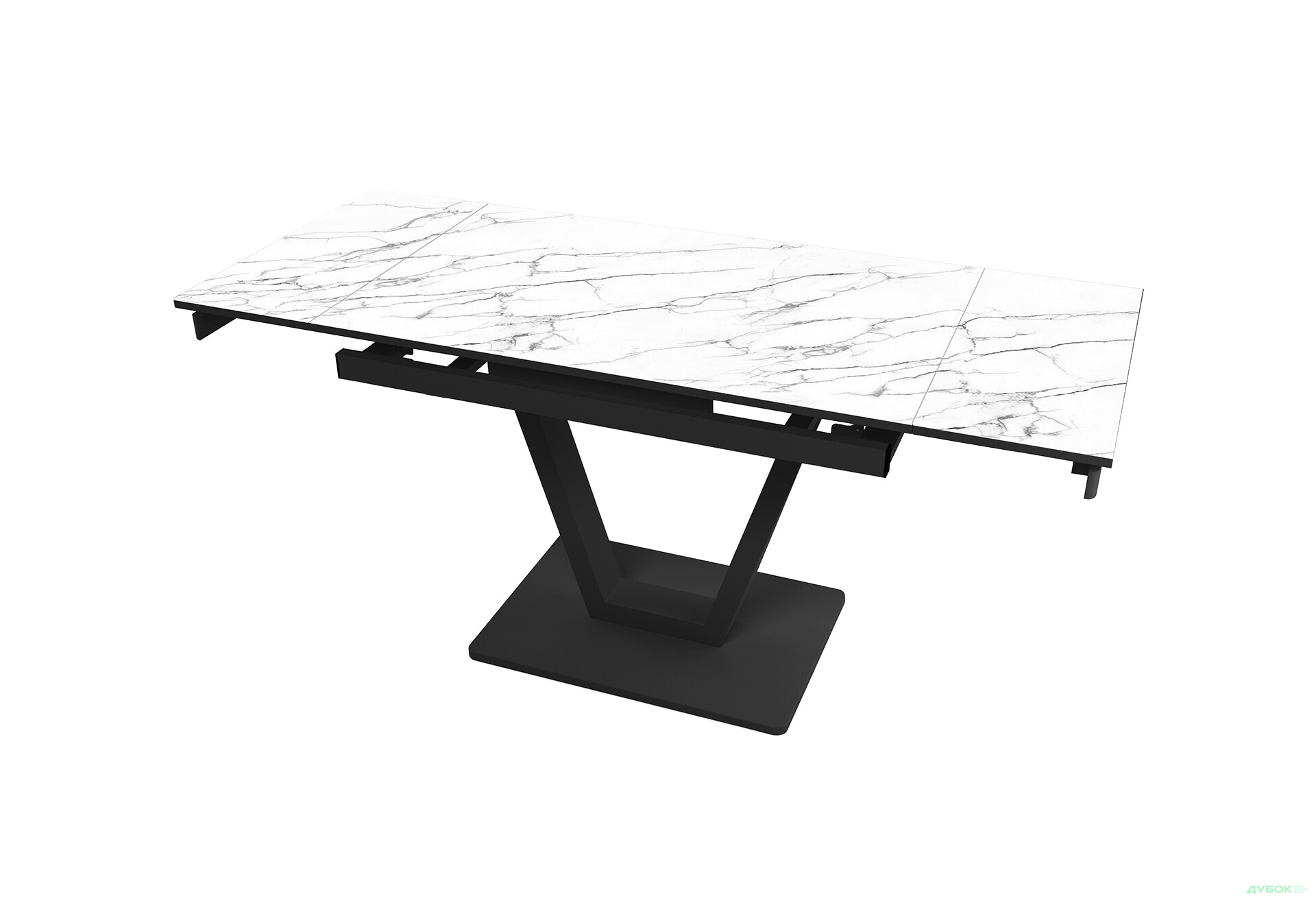 Зображення 2 - Стіл кухонний Jam Maxi V / Максі В розкладний 110 / 170 см, чорний / діамант 66 М