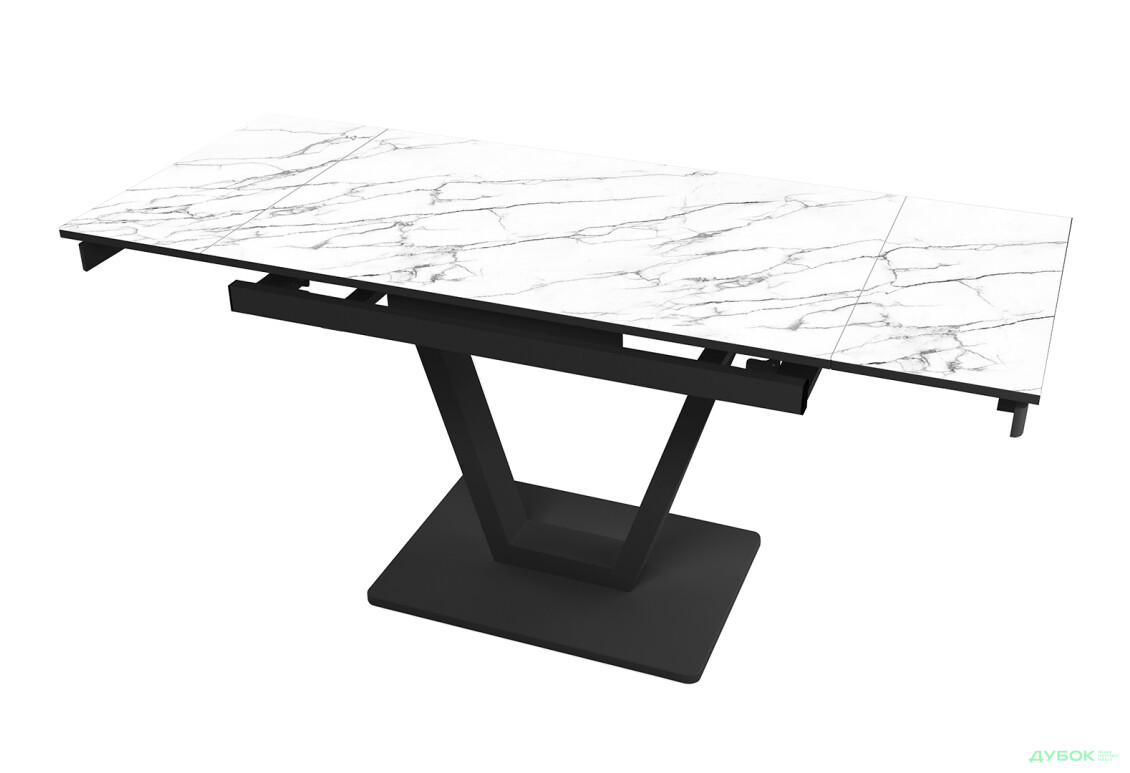 Зображення 2 - Стіл кухонний Jam Maxi V / Максі В розкладний 110 / 170 см, чорний / діамант 66 М