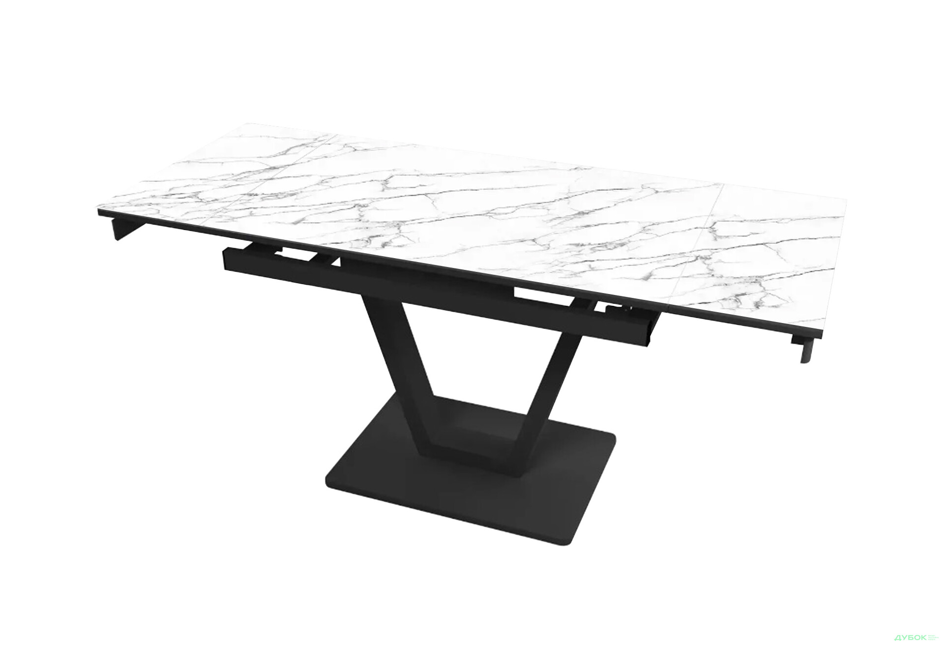 Зображення 2 - Стіл кухонний Jam Maxi V / Максі В розкладний 110 / 170 см, чорний / діамант 66 М