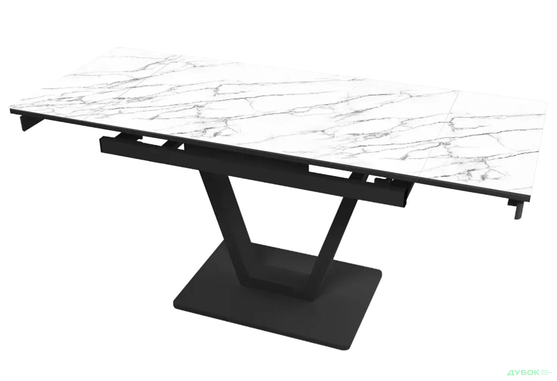 Зображення 2 - Стіл кухонний Jam Maxi V / Максі В розкладний 110 / 170 см, чорний / діамант 66 М