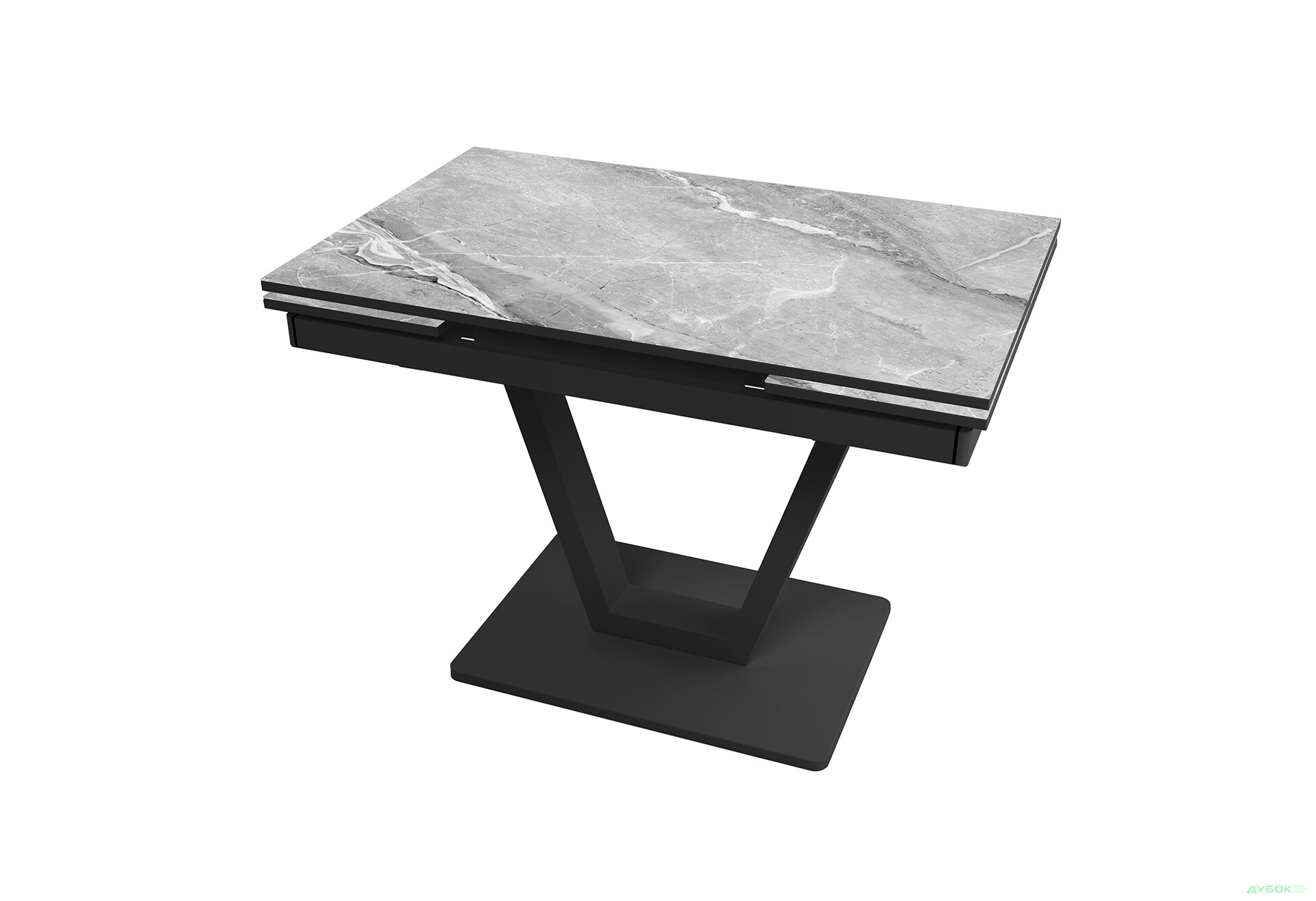 Изображение 1 - Стол кухонный Jam Maxi V / Максі В раскладной 110/170 см, черный / бриллиант 78 М