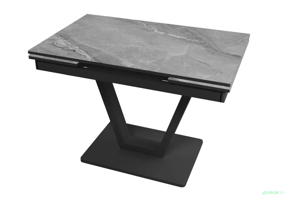 Стіл кухонний Jam Maxi V / Максі В розкладний 110 / 170 см, чорний / діамант 78 М