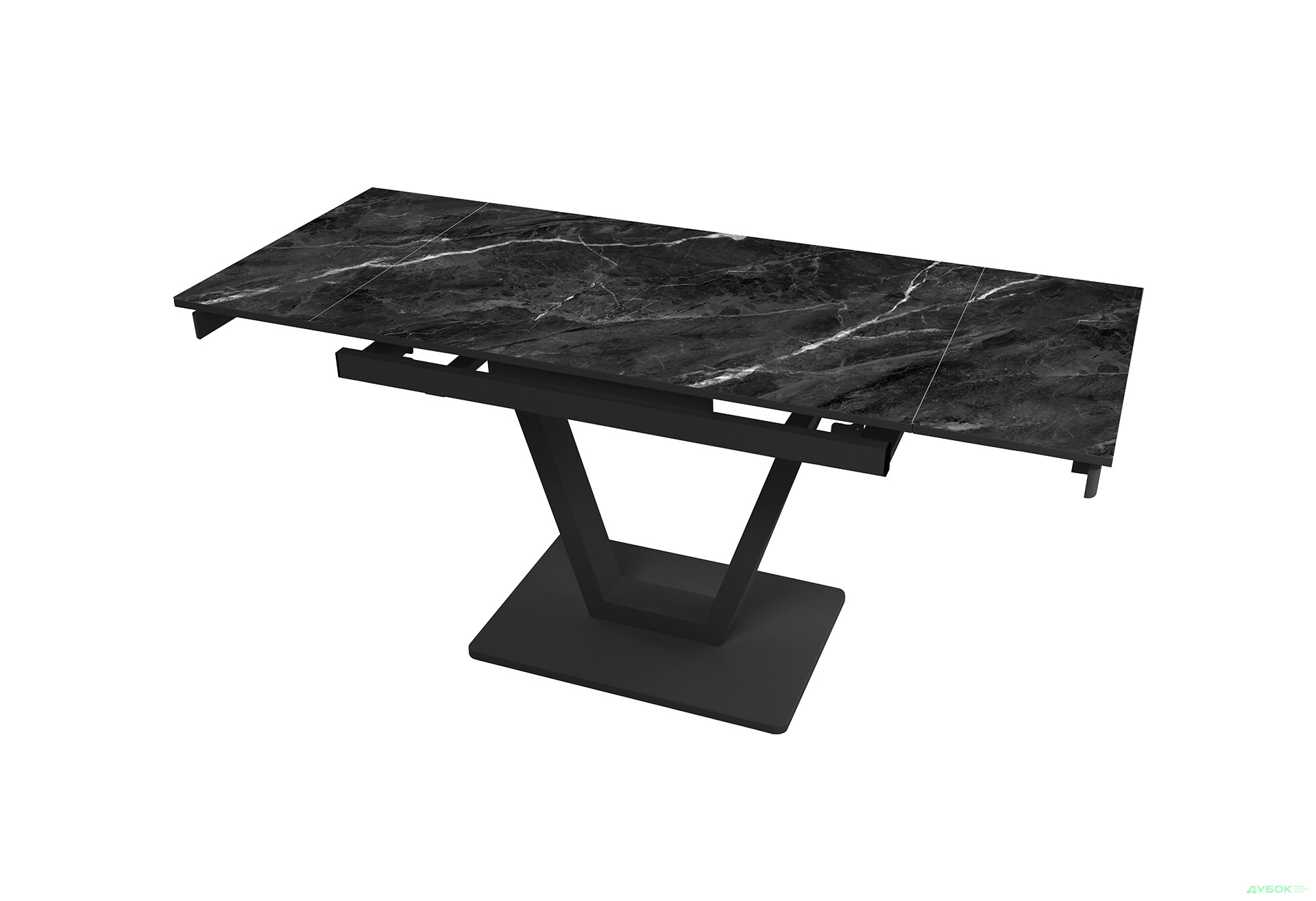 Зображення 2 - Стіл кухонний Jam Maxi V / Максі В розкладний 110 / 170 см, чорний / діамант 87 М