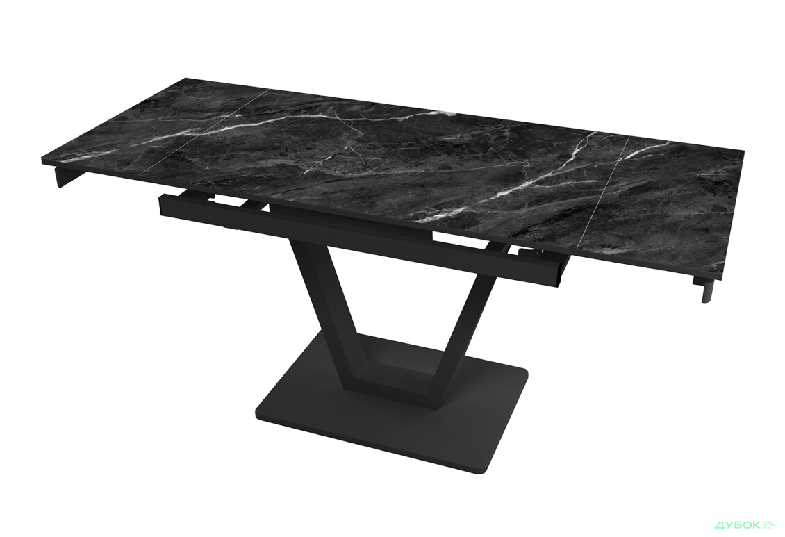 Зображення 2 - Стіл кухонний Jam Maxi V / Максі В розкладний 110 / 170 см, чорний / діамант 87 М