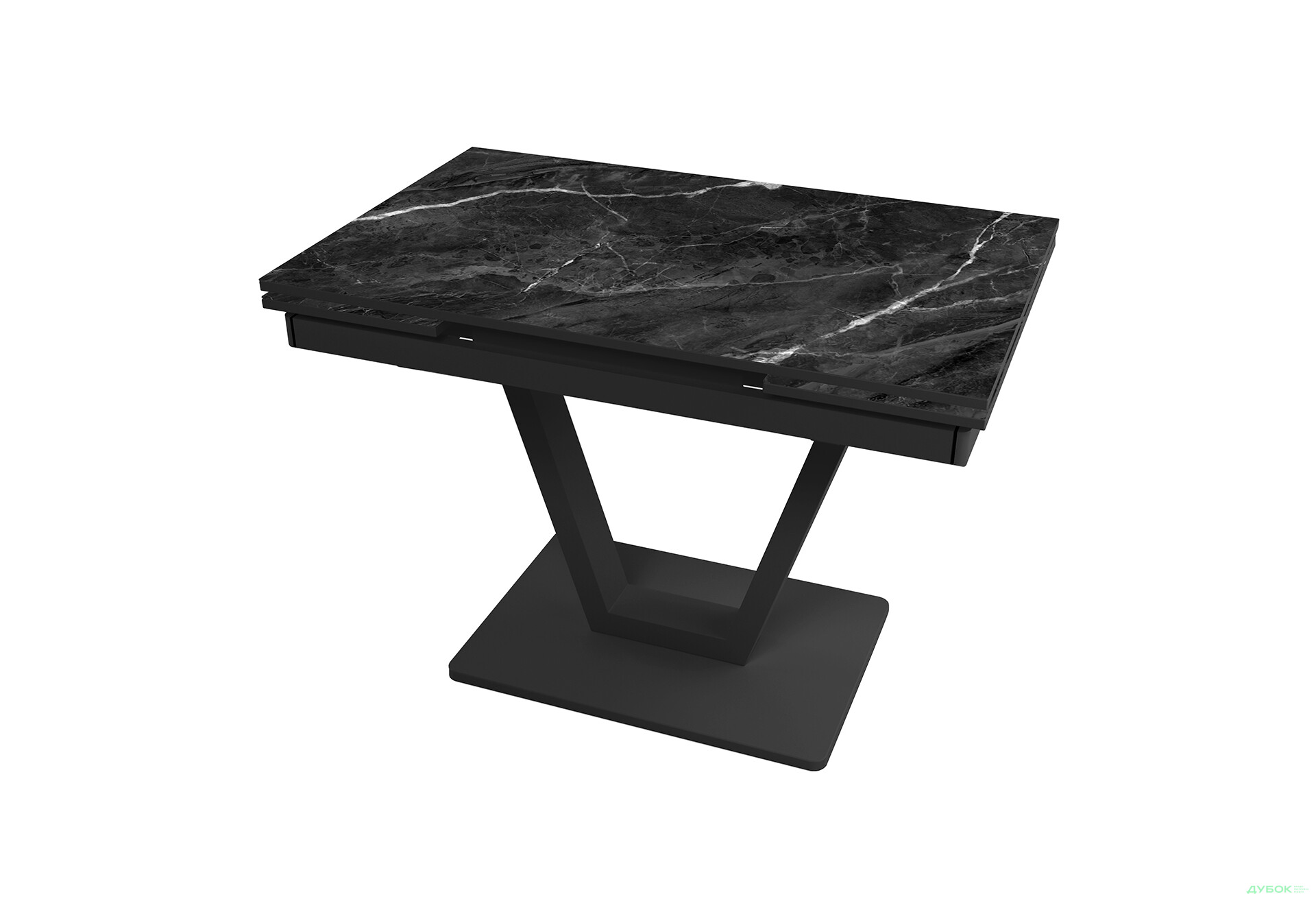 Зображення 1 - Стіл кухонний Jam Maxi V / Максі В розкладний 110 / 170 см, чорний / діамант 87 М