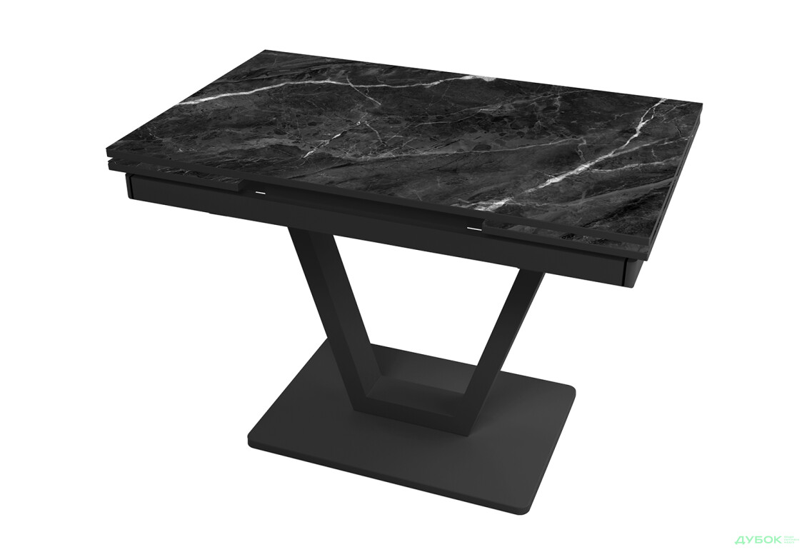 Стіл кухонний Jam Maxi V / Максі В розкладний 110 / 170 см, чорний / діамант 87 М