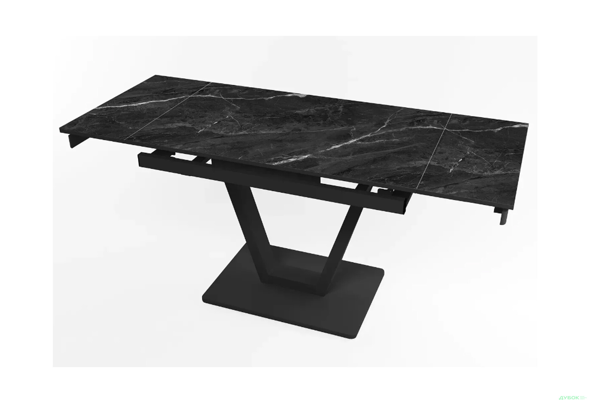 Зображення 2 - Стіл кухонний Jam Maxi V / Максі В розкладний 110 / 170 см, чорний / діамант 87 М