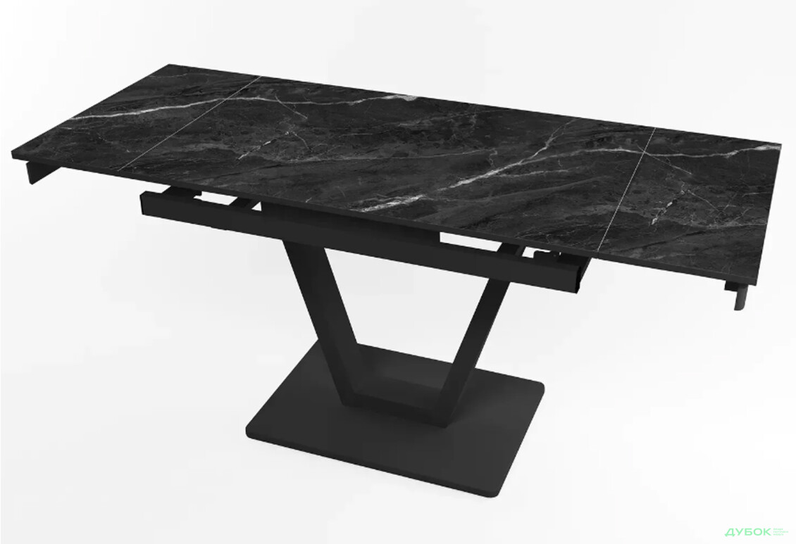 Зображення 2 - Стіл кухонний Jam Maxi V / Максі В розкладний 110 / 170 см, чорний / діамант 87 М