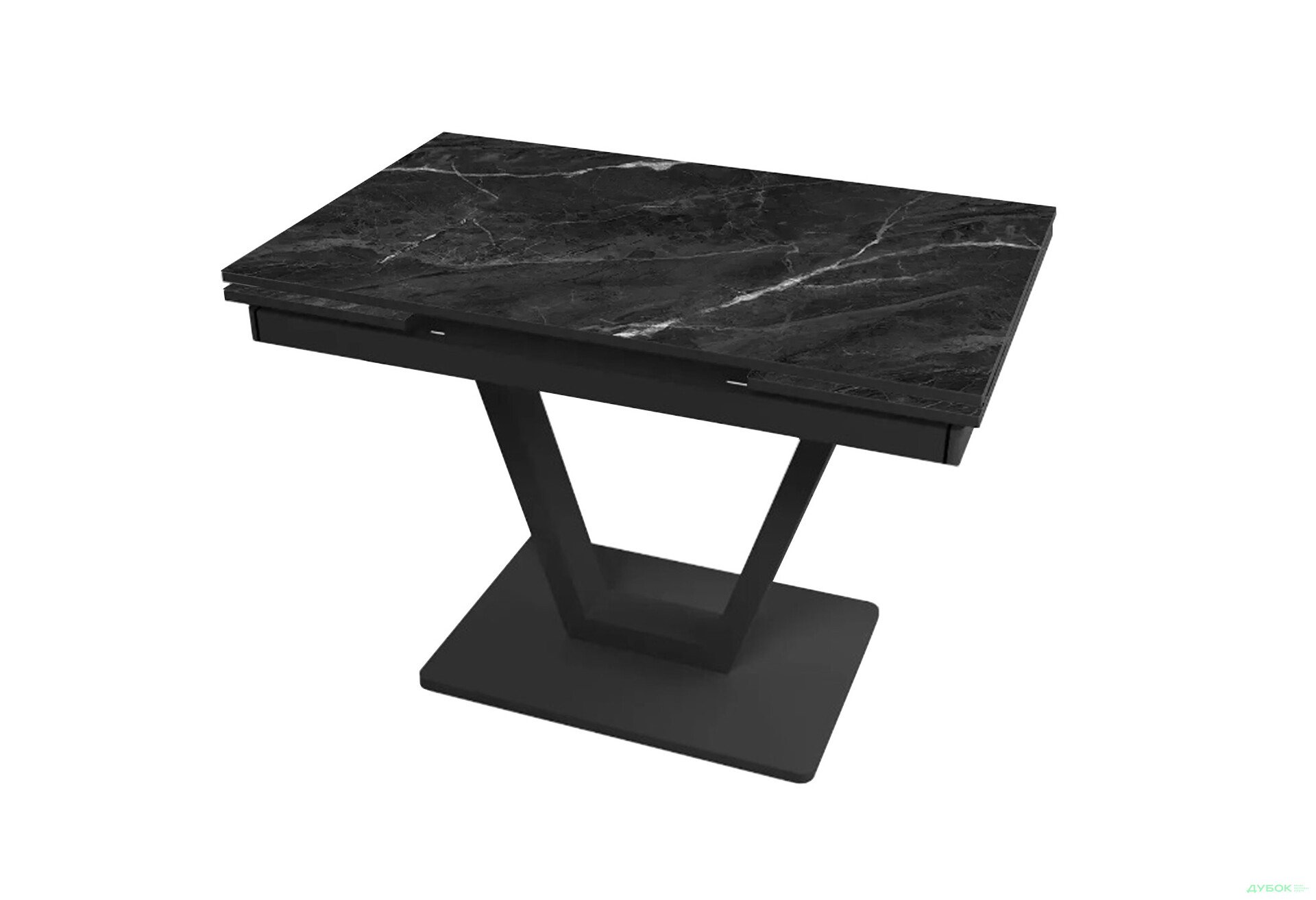 Зображення 1 - Стіл кухонний Jam Maxi V / Максі В розкладний 110 / 170 см, чорний / діамант 87 М