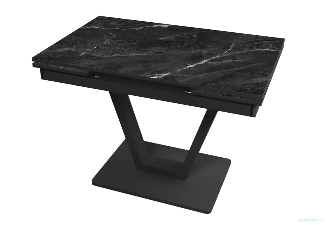 Стіл кухонний Jam Maxi V / Максі В розкладний 110 / 170 см, чорний / діамант 87 М