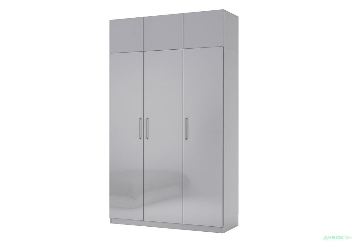 Изображение 2 - Антресоль МироМарк Меги/Megy к 3-дверному шкафу, 134,4 см глянец серый шиншилла