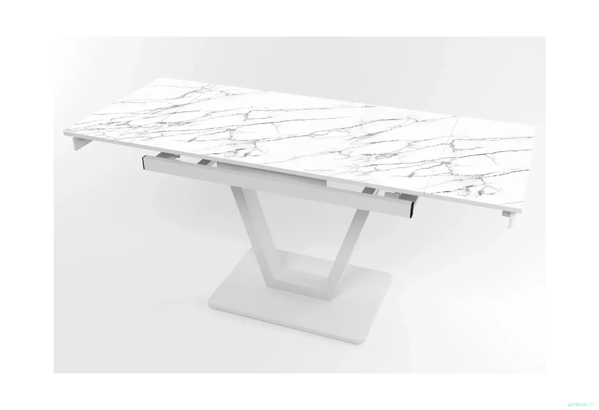 Зображення 2 - Стіл кухонний Jam Maxi V / Максі В розкладний 110 / 170 см, білий / діамант 66 М