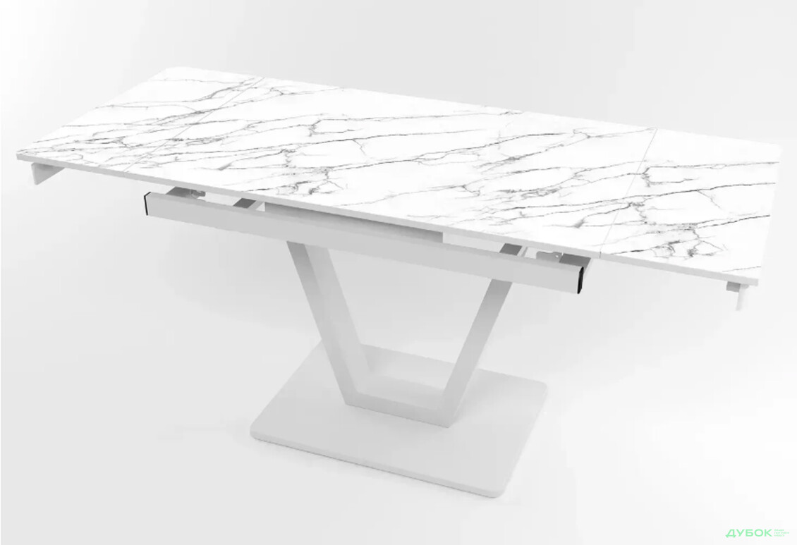 Зображення 2 - Стіл кухонний Jam Maxi V / Максі В розкладний 110 / 170 см, білий / діамант 66 М