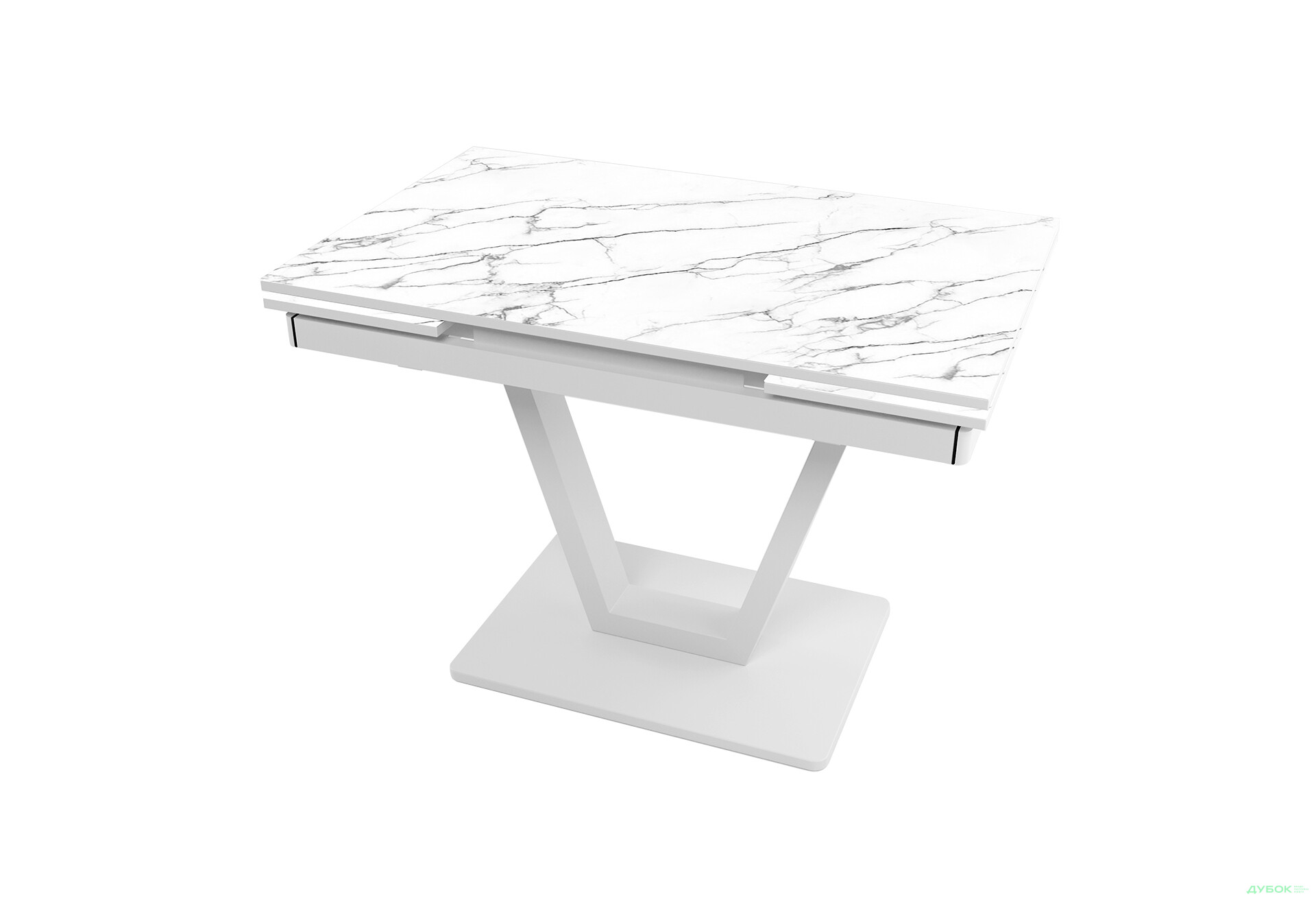 Зображення 1 - Стіл кухонний Jam Maxi V / Максі В розкладний 110 / 170 см, білий / діамант 66 М