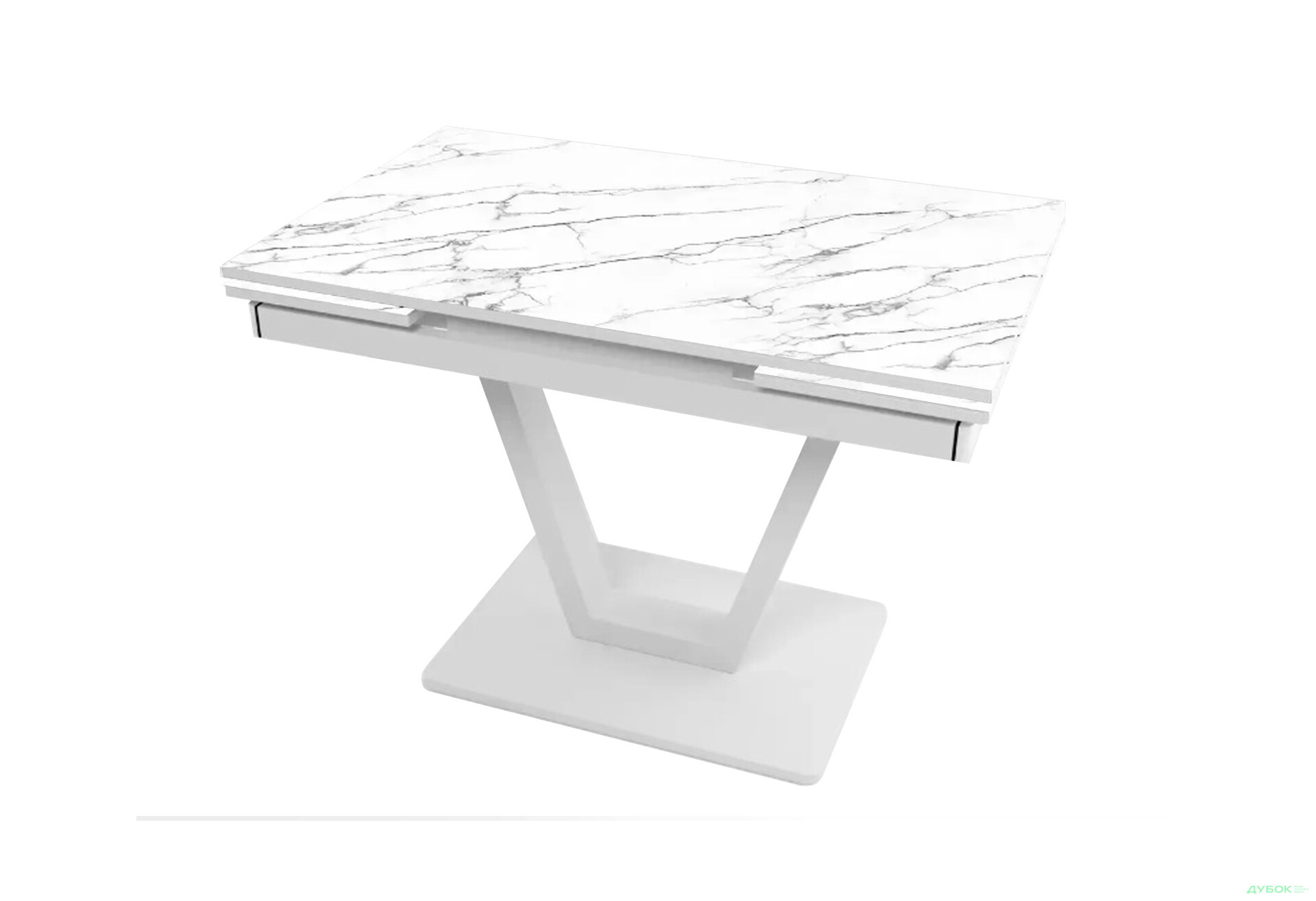 Зображення 1 - Стіл кухонний Jam Maxi V / Максі В розкладний 110 / 170 см, білий / діамант 66 М