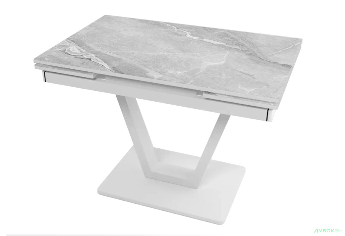 Стіл кухонний Jam Maxi V / Максі В розкладний 110 / 170 см, білий / діамант 78 М