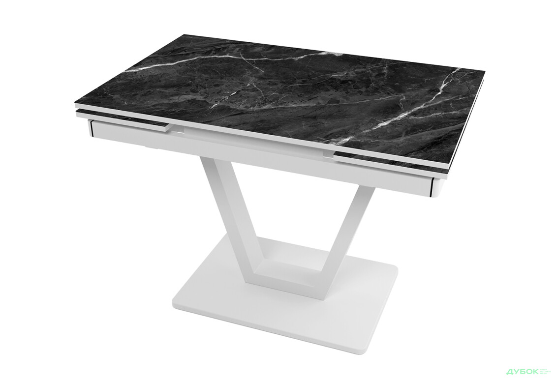 Стол кухонный Jam Maxi V / Максі В раскладной 110/170 см, белый / бриллиант 87 М