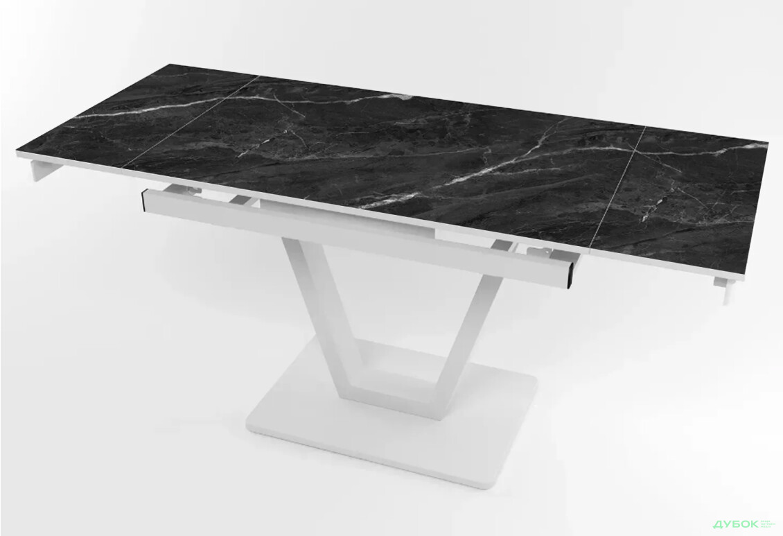 Зображення 2 - Стіл кухонний Jam Maxi V / Максі В розкладний 110 / 170 см, білий / діамант 87 М