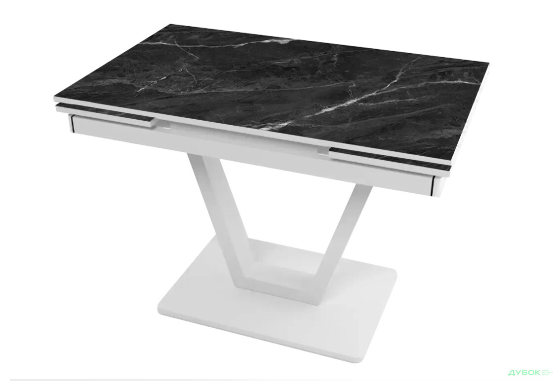 Стіл кухонний Jam Maxi V / Максі В розкладний 110 / 170 см, білий / діамант 87 М