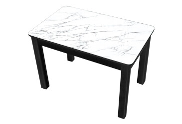 Стол кухонный Jam Бостон 100 см, бетон черный / стекло бриллиант 66 М