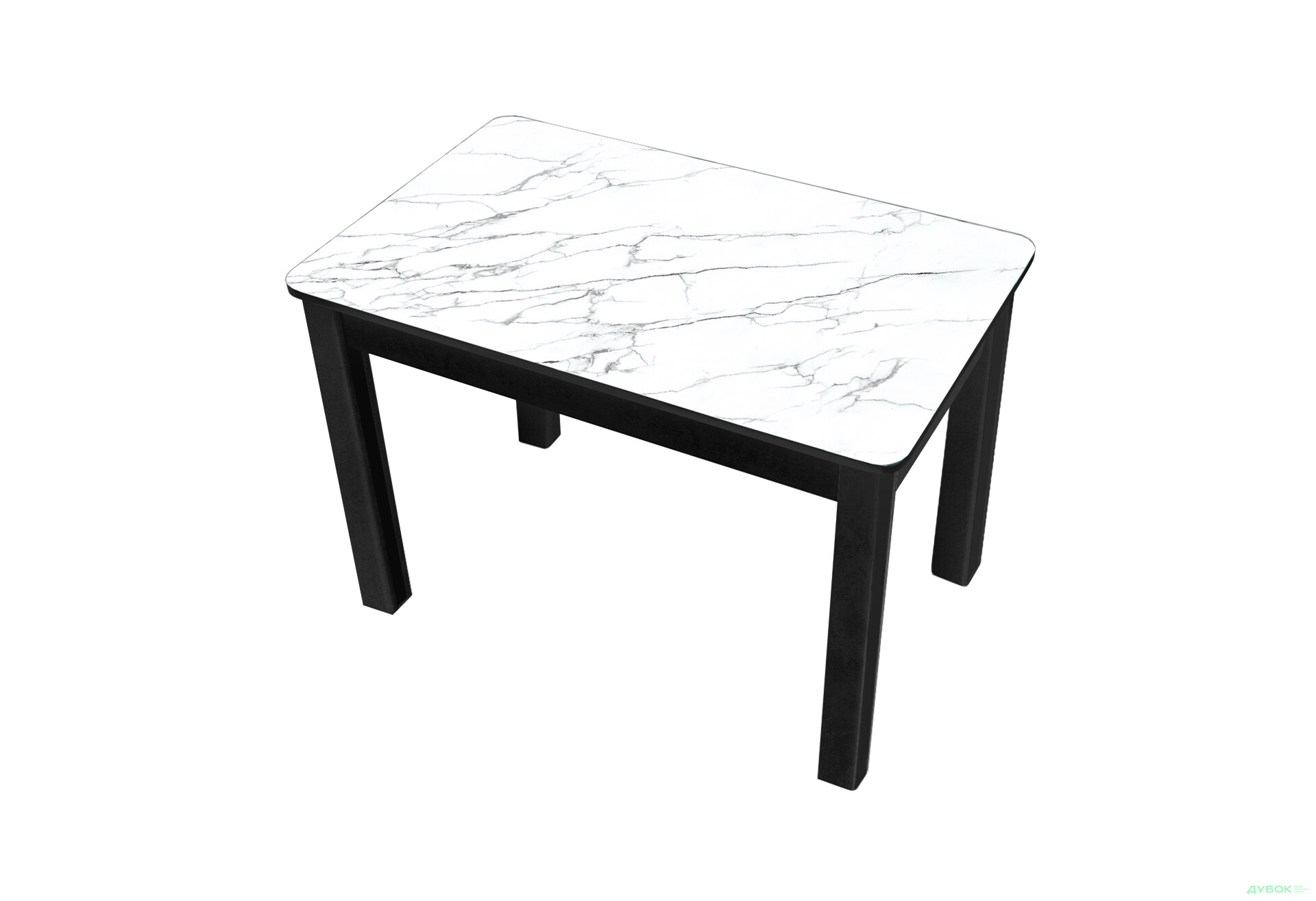 Зображення 1 - Стіл кухонний Jam Бостон 100 см, бетон чорний / скло діамант 66 М