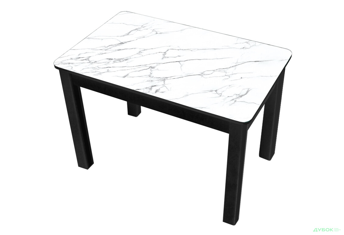 Стіл кухонний Jam Бостон 100 см, бетон чорний / скло діамант 66 М