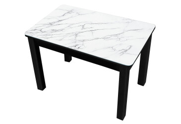 Стіл кухонний Jam Бостон 100 см, бетон чорний / скло діамант 66 М