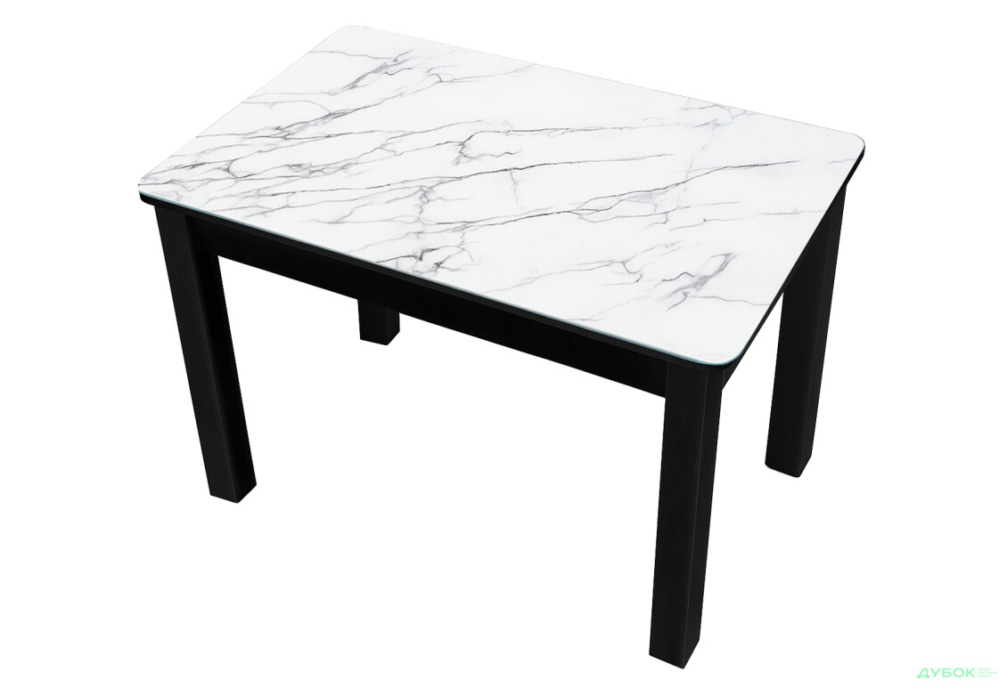 Стіл кухонний Jam Бостон 100 см, бетон чорний / скло діамант 66 М