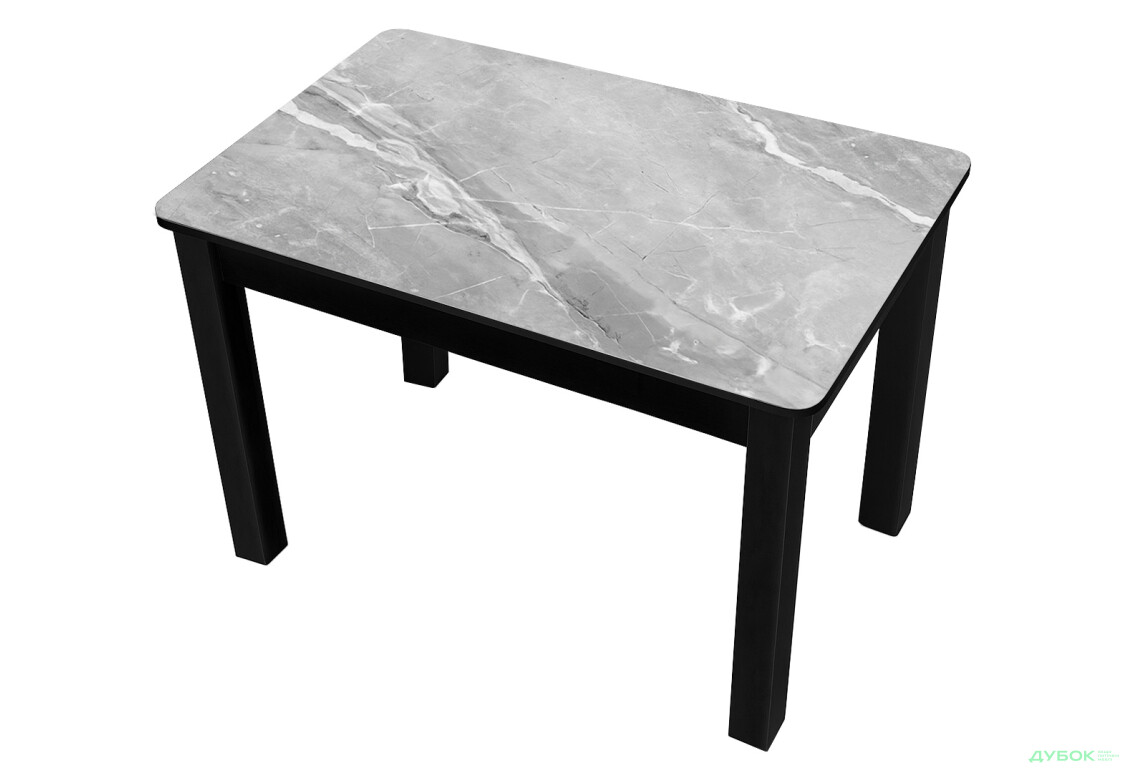 Стіл кухонний Jam Бостон 100 см, бетон чорний / скло діамант 78 М