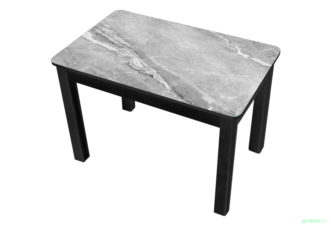 Стіл кухонний Jam Бостон 100 см, бетон чорний / скло діамант 78 М