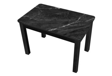 Стол кухонный Jam Бостон 100 см, бетон черный / стекло бриллиант 87 М