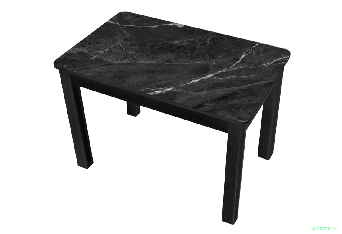 Стіл кухонний Jam Бостон 100 см, бетон чорний / скло діамант 87 М