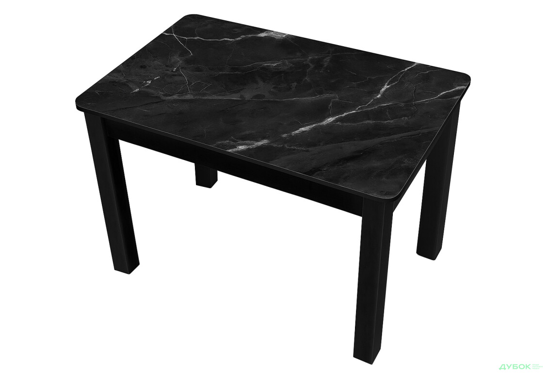 Стіл кухонний Jam Бостон 100 см, бетон чорний / скло діамант 87 М