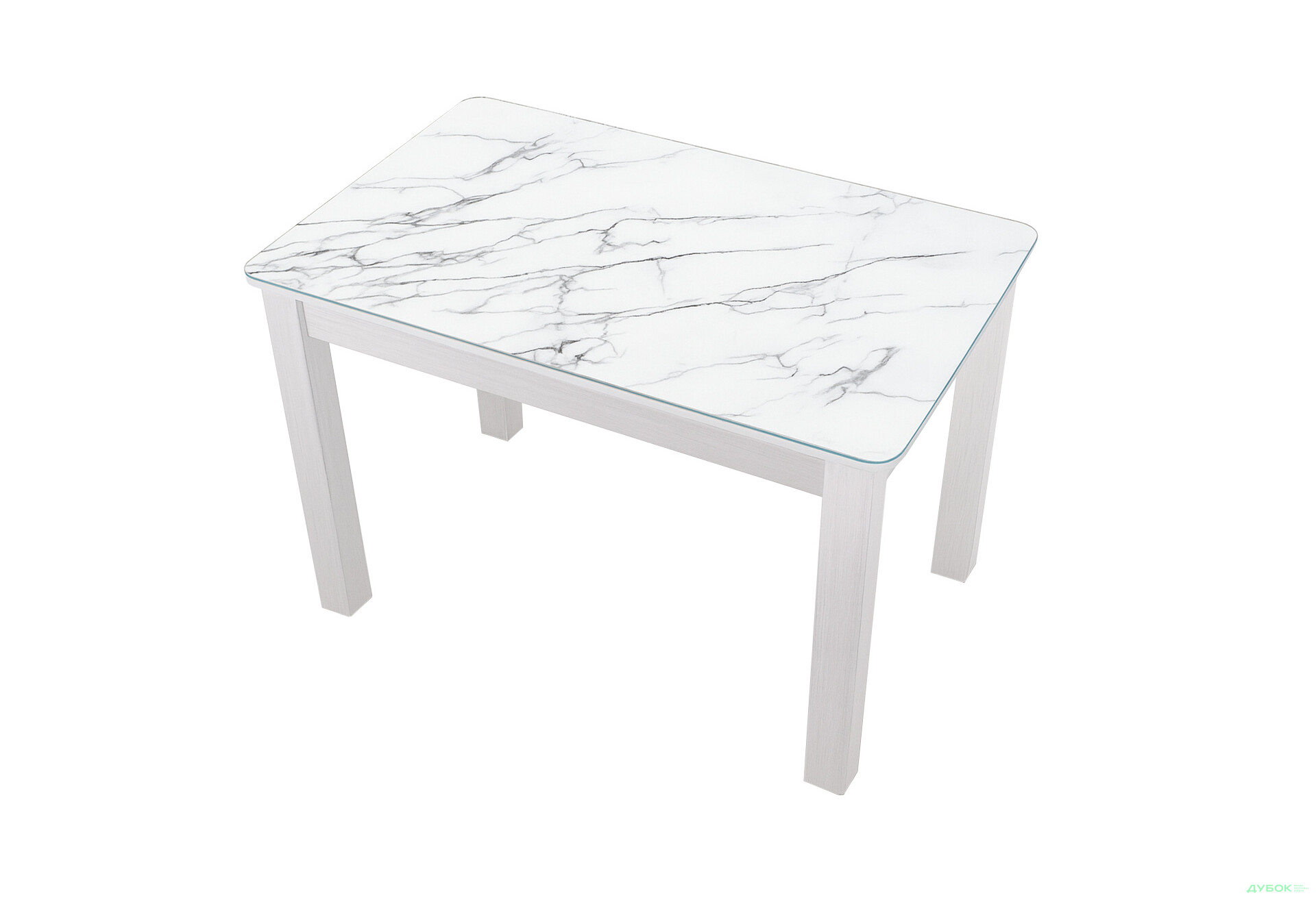 Зображення 1 - Стіл кухонний Jam Бостон 100 см, біле дерево / скло діамант 66 М