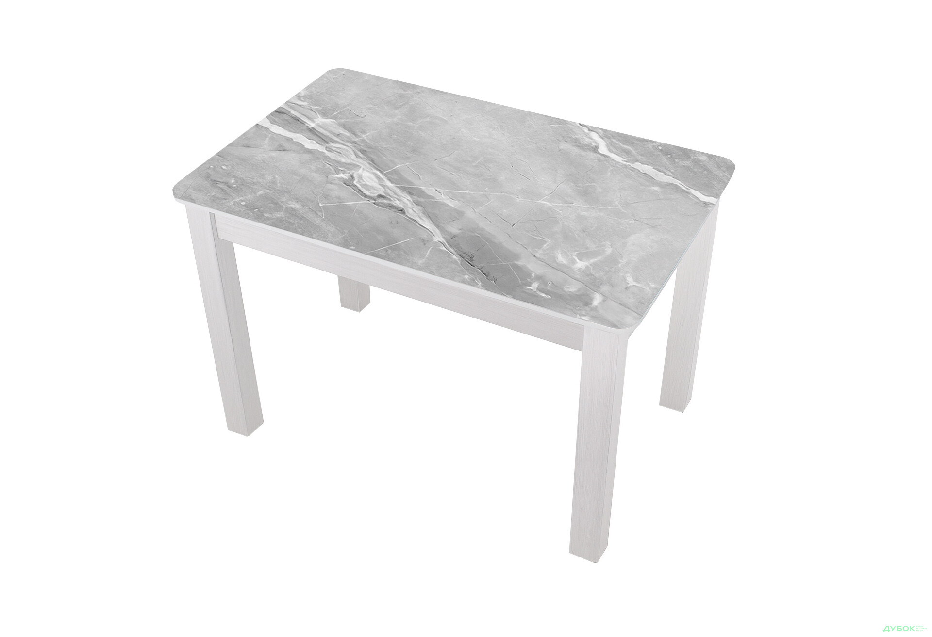 Зображення 1 - Стіл кухонний Jam Бостон 100 см, біле дерево / скло діамант 78 М