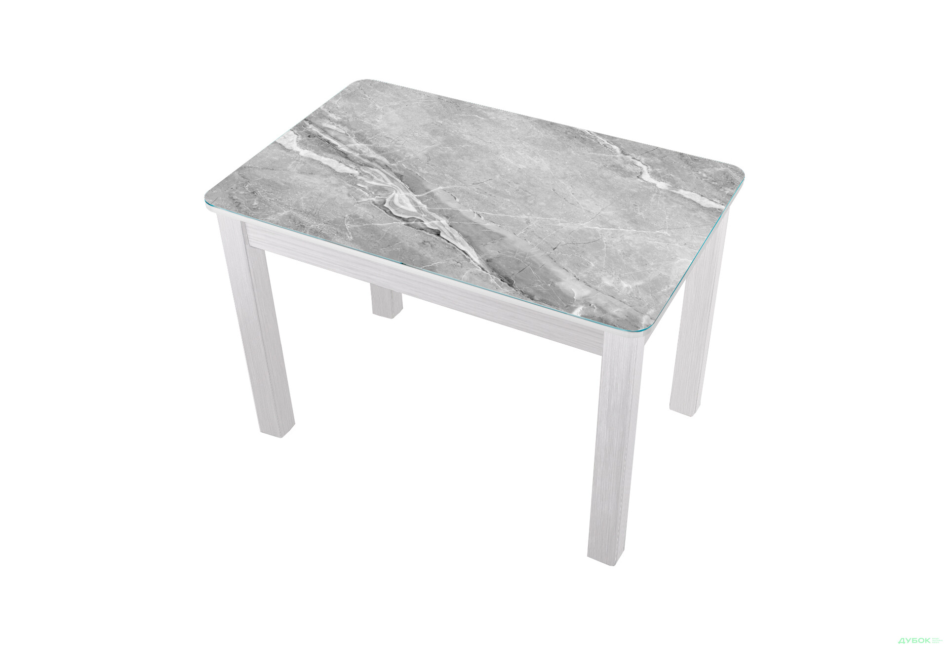 Изображение 1 - Стол кухонный Jam Бостон 100 см, белое дерево / стекло бриллиант 78 М