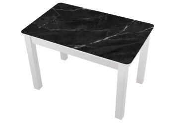 Стіл кухонний Jam Бостон 100 см, біле дерево / скло діамант 87 М